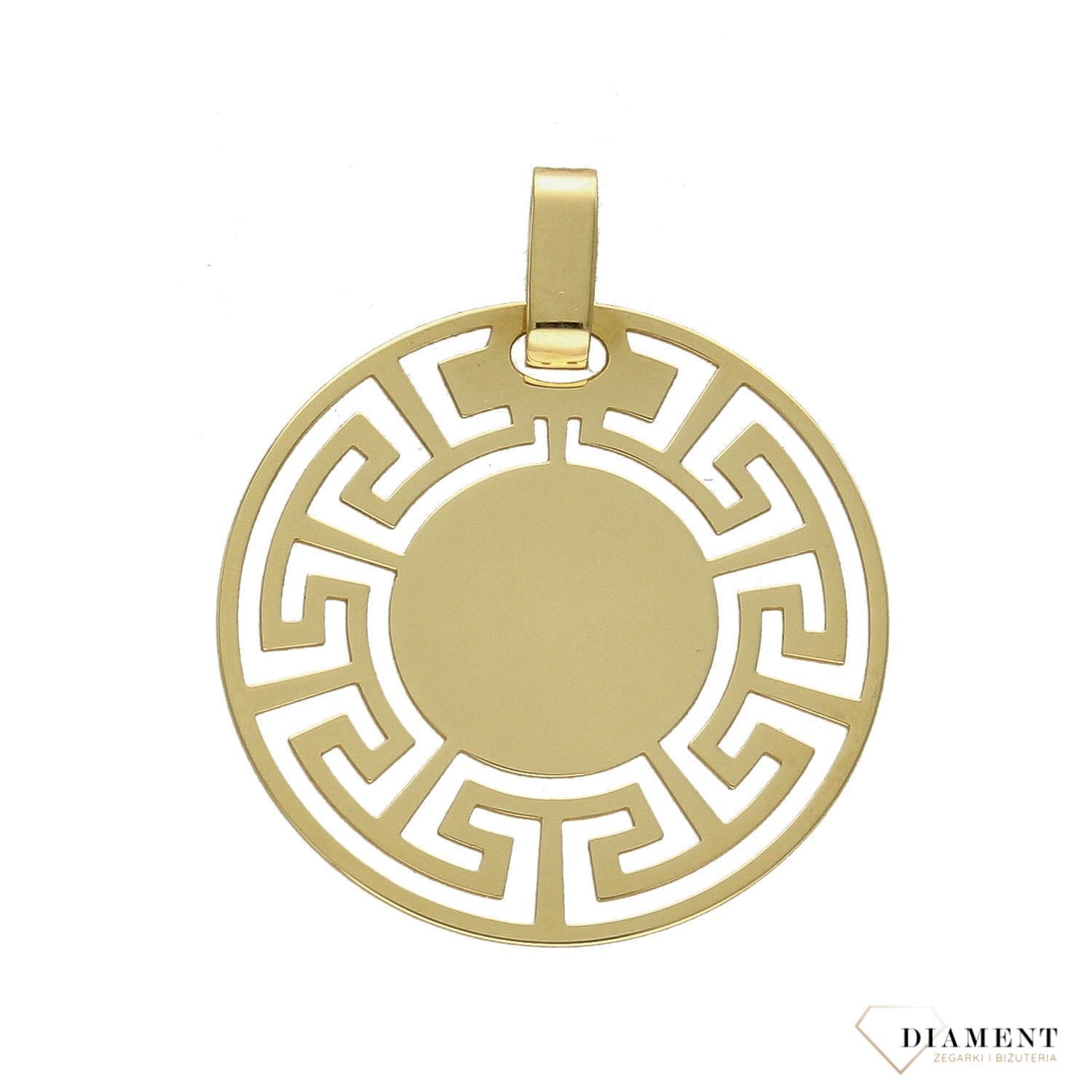 Złota zawieszka 585 kółko wzór grecki DIA-ZA 2702-585.jpg